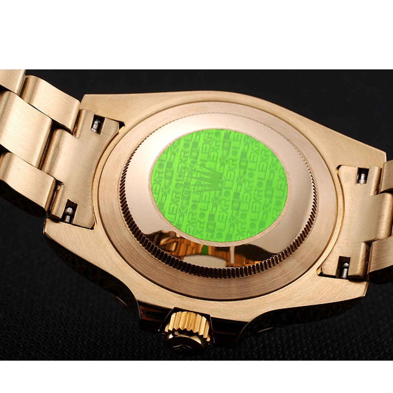 Rolex aaa copy Markings And With Bracelet Gold Gold Bezel Yellow Submariner Diamond Swiss Case Rolex Dial Black 0629